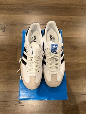adidas Originals White, Black & Beige Samba-Inspired Sneakers
